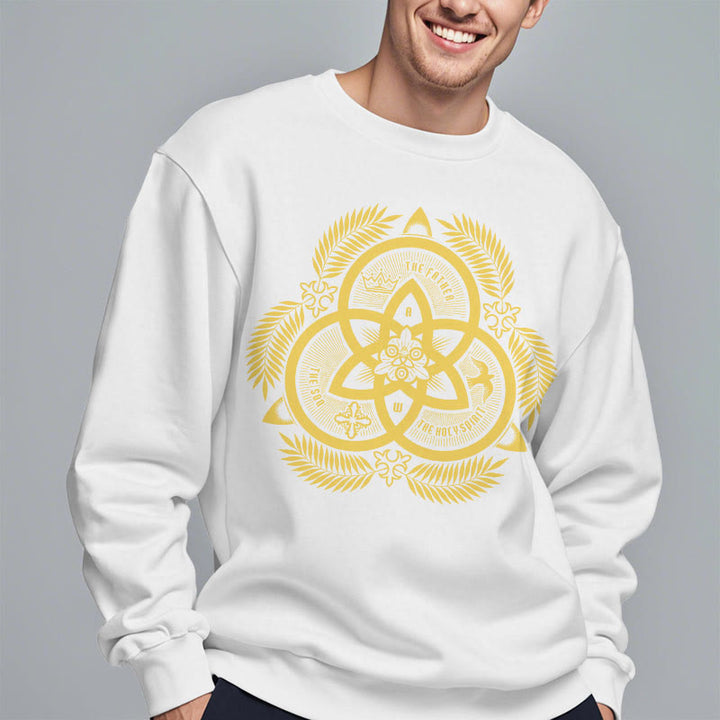 Christianartworkshop Klassisches Sweatshirt mit goldenem Emblem und Göttlicher Einheit – Fleecegefüttert aus Polyester - image 12