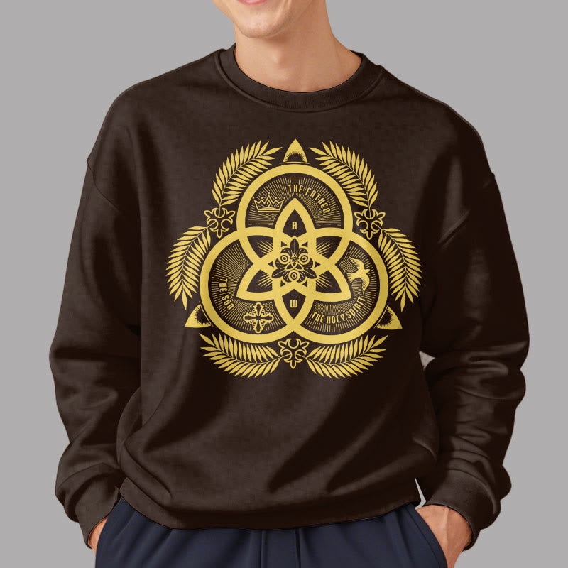 Christianartworkshop Klassisches Sweatshirt mit goldenem Emblem und Göttlicher Einheit – Fleecegefüttert aus Polyester - image 22