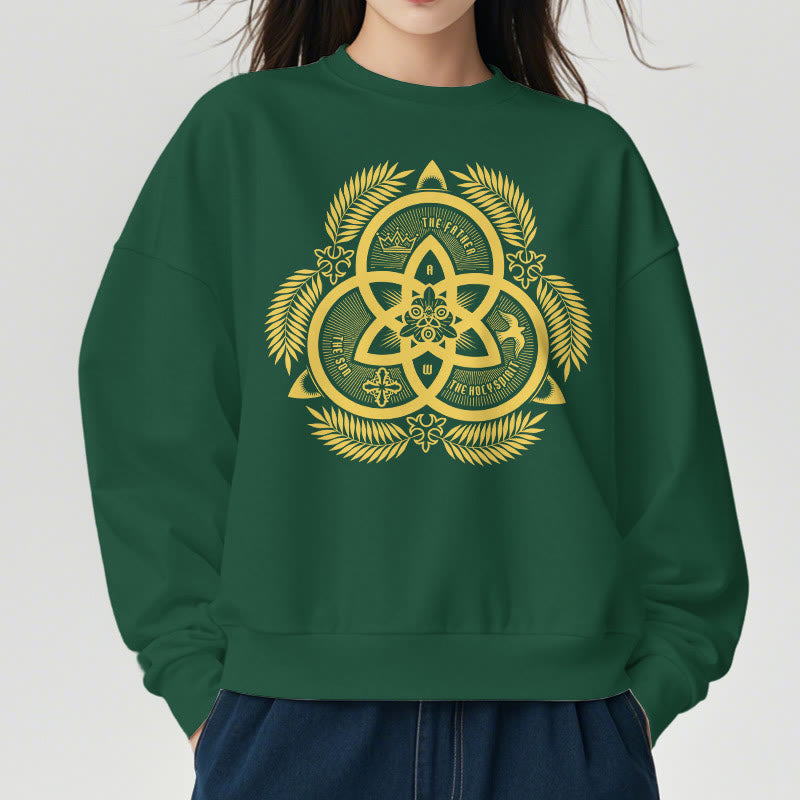 Christianartworkshop Klassischer Stil Divine Unity Gold Sacred Emblem Polyester-Sweatshirt mit Fleecefutter - image 2