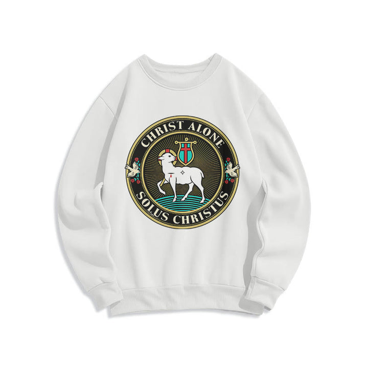 Christianartworkshop Modernes Sweatshirt „Christus allein, Lamm Gottes“ aus gefüttertem Polyester - Weiß - 2XL - image 0