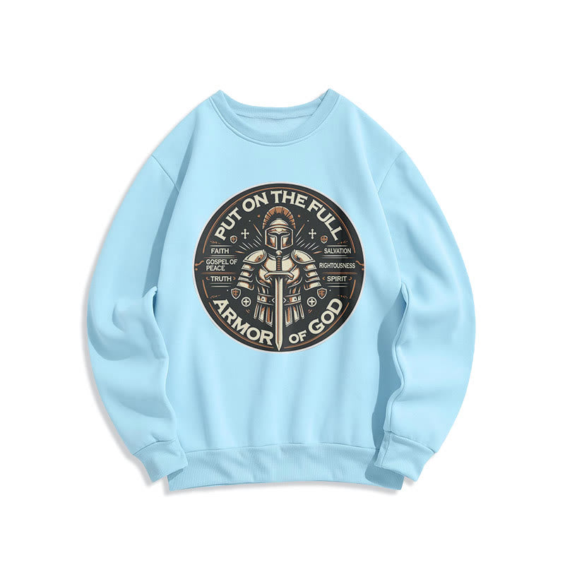Christianartworkshop Moderner Stil: Zieh die volle Rüstung Gottes an, mit Fleece gefüttertes Polyester-Sweatshirt