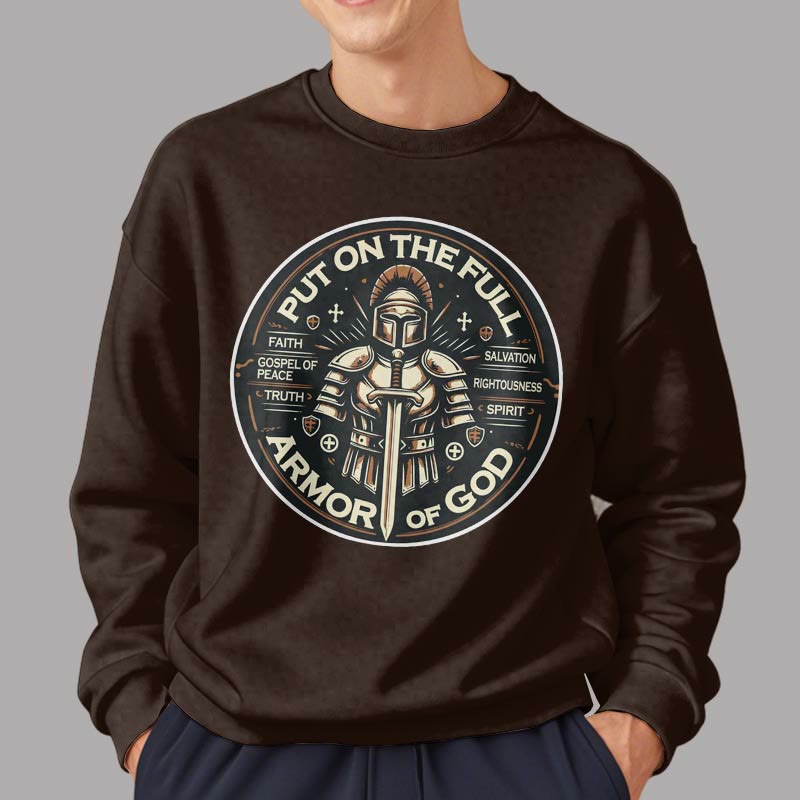 Christianartworkshop Moderner Stil „Zieh die volle Rüstung Gottes an“ Fleecegefüttertes Polyester-Sweatshirt - image 17