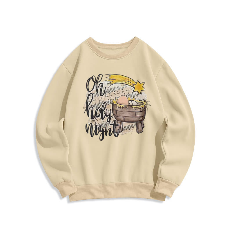 Christianartworkshop Farbiges Sweatshirt mit Krippenmotiv aus Fleece-gefüttertem Polyester - Beige - 2XL - image 15