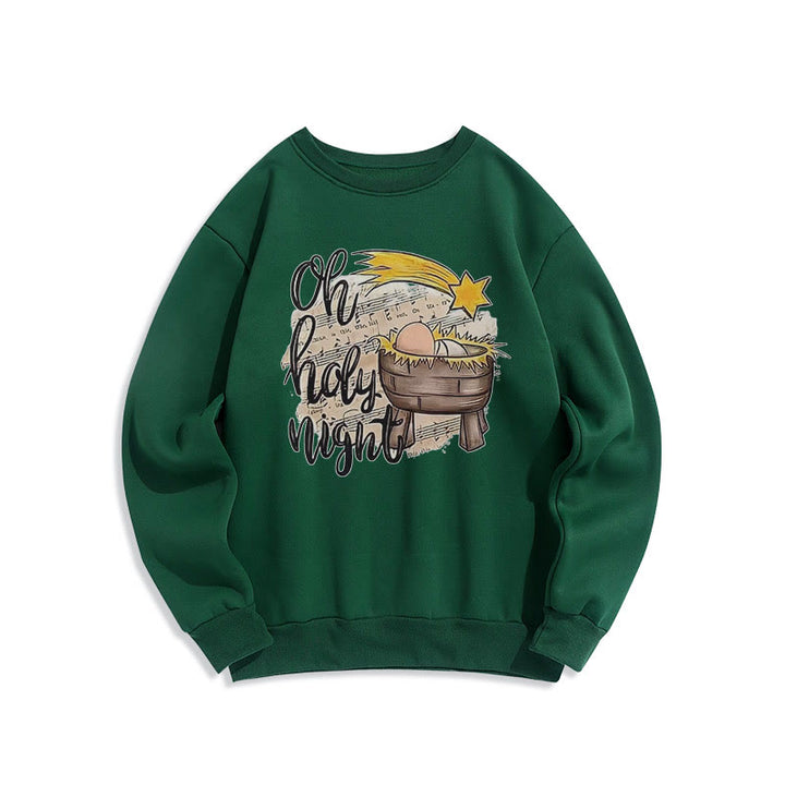 Christianartworkshop Farbiges Sweatshirt mit Krippenmotiv aus Fleece-gefüttertem Polyester - Grün - 2XL - image 25