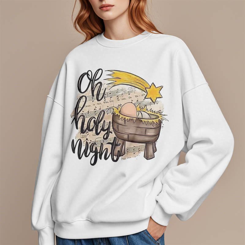 Christianartworkshop Farbiges Sweatshirt mit Krippenmotiv aus Fleece-gefüttertem Polyester - image 12