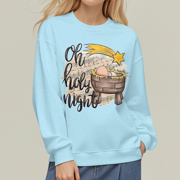 Christianartworkshop Farbiges Sweatshirt mit Krippenmotiv aus Fleece-gefüttertem Polyester - image 1