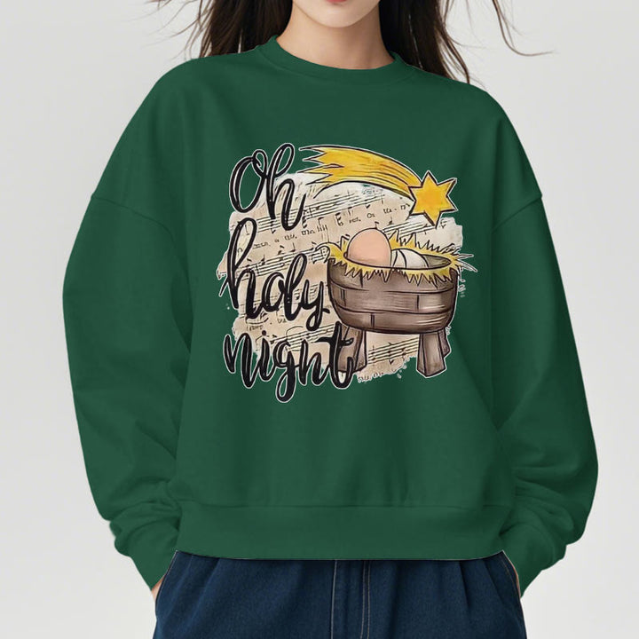 Christianartworkshop Farbiges Sweatshirt mit Krippenmotiv aus Fleece-gefüttertem Polyester - image 28