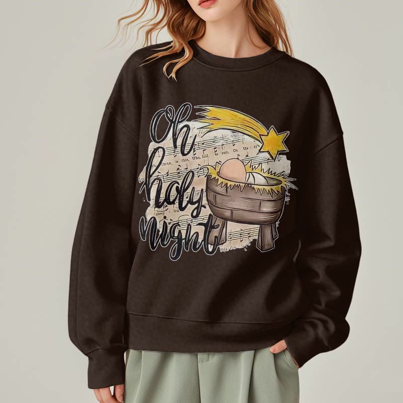 Christianartworkshop Farbiges Sweatshirt mit Krippenmotiv aus Fleece-gefüttertem Polyester - image 22