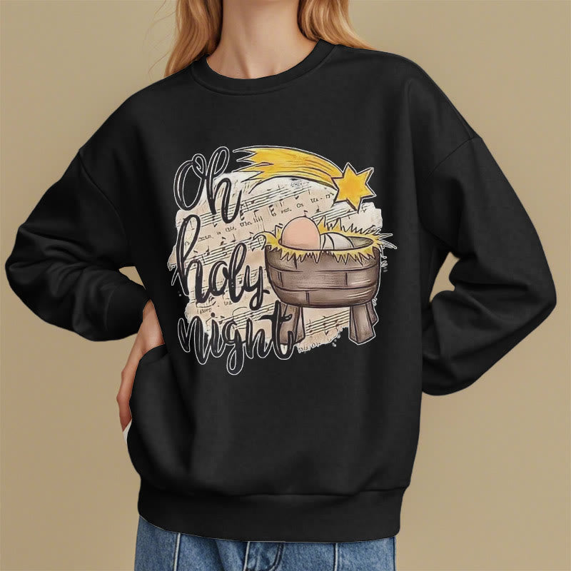 Christianartworkshop Farbiges Sweatshirt mit Krippenmotiv aus Fleece-gefüttertem Polyester - image 8