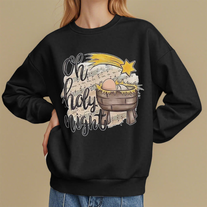 Christianartworkshop Farbiges Sweatshirt mit Krippenmotiv aus Fleece-gefüttertem Polyester - image 8
