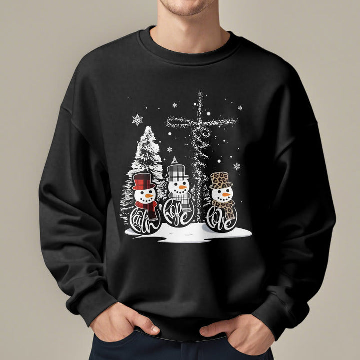 Christianartworkshop Farbiger Stil Glaube Hoffnung Liebe Weihnachten Fleece gefüttertes Polyester-Sweatshirt