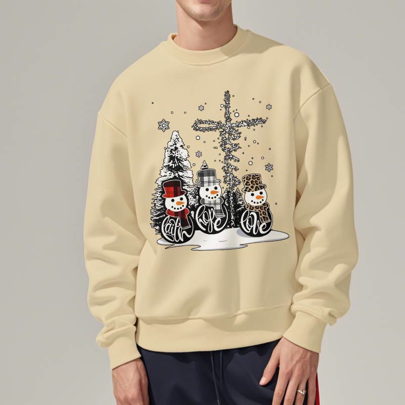 Christianartworkshop Farbiger Stil Glaube Hoffnung Liebe Weihnachten Fleece gefüttertes Polyester-Sweatshirt
