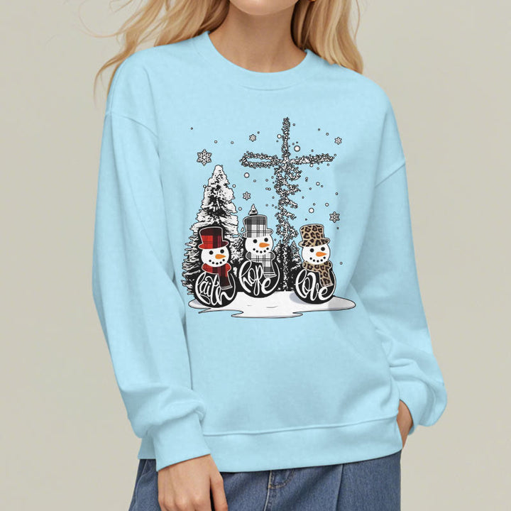 Christianartworkshop Farbiger Stil Glaube Hoffnung Liebe Weihnachten Fleece gefüttertes Polyester-Sweatshirt