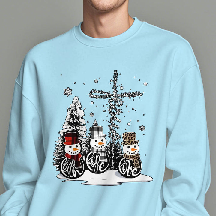Christianartworkshop Farbiger Stil Glaube Hoffnung Liebe Weihnachten Fleece gefüttertes Polyester-Sweatshirt