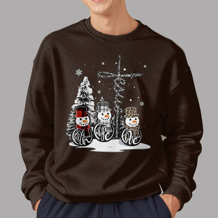 Christianartworkshop Farbiger Stil Glaube Hoffnung Liebe Weihnachten Fleece gefüttertes Polyester-Sweatshirt
