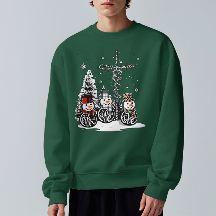 Christianartworkshop Farbiger Stil Glaube Hoffnung Liebe Weihnachten Fleece gefüttertes Polyester-Sweatshirt