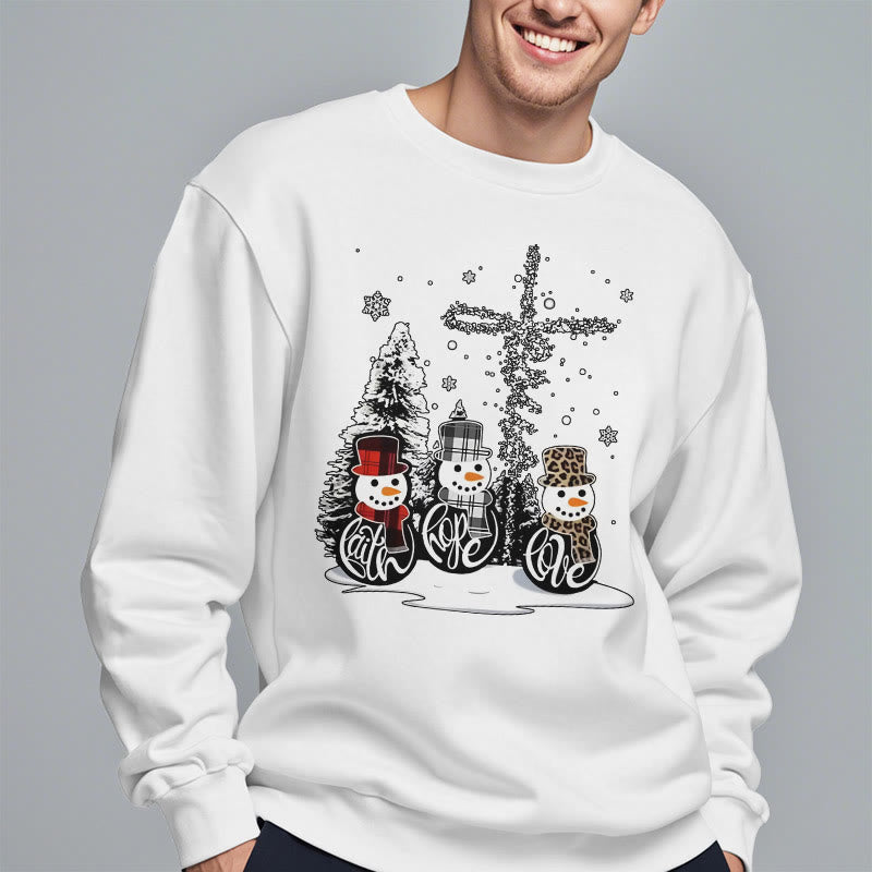 Christianartworkshop Farbiger Stil Glaube Hoffnung Liebe Weihnachten Fleece gefüttertes Polyester-Sweatshirt