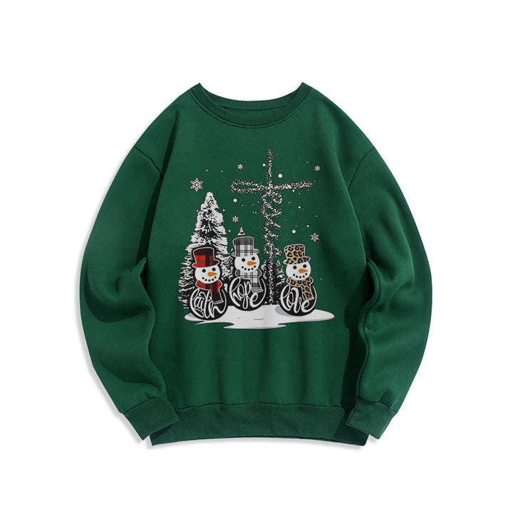 Christianartworkshop Farbiger Stil Glaube Hoffnung Liebe Weihnachten Fleece gefüttertes Polyester-Sweatshirt
