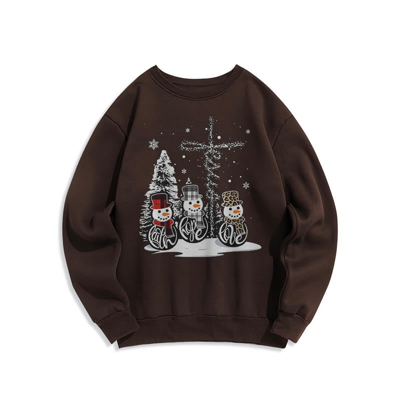 Christianartworkshop Farbiger Stil Glaube Hoffnung Liebe Weihnachten Fleece gefüttertes Polyester-Sweatshirt