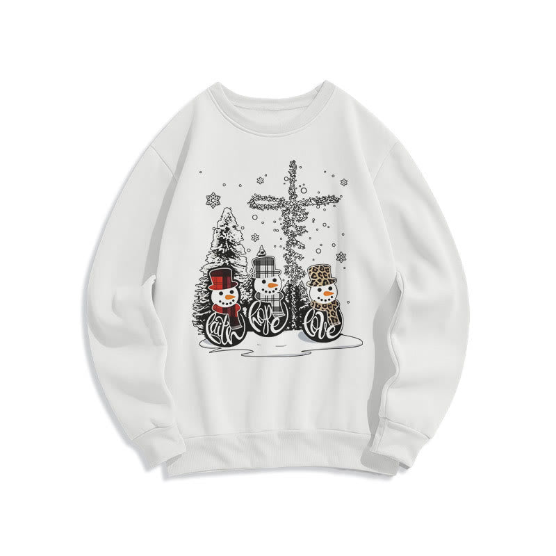 Christianartworkshop Farbiger Stil Glaube Hoffnung Liebe Weihnachten Fleece gefüttertes Polyester-Sweatshirt