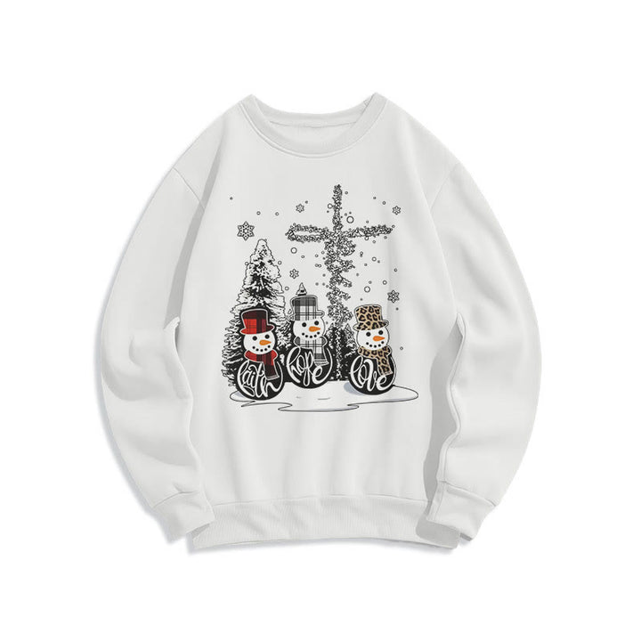 Christianartworkshop Farbiger Stil Glaube Hoffnung Liebe Weihnachten Fleece gefüttertes Polyester-Sweatshirt