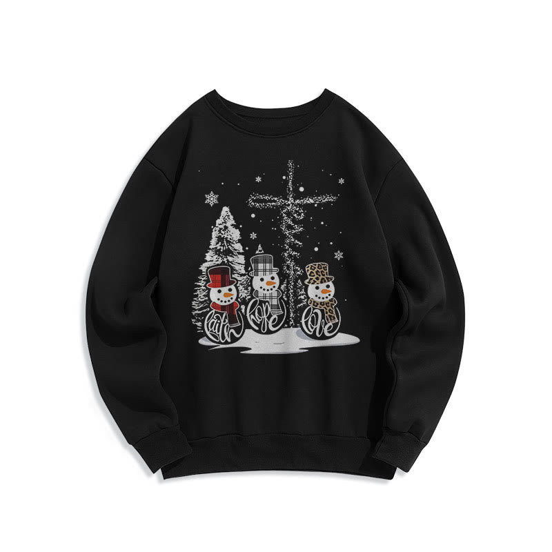 Christianartworkshop Farbiger Stil Glaube Hoffnung Liebe Weihnachten Fleece gefüttertes Polyester-Sweatshirt
