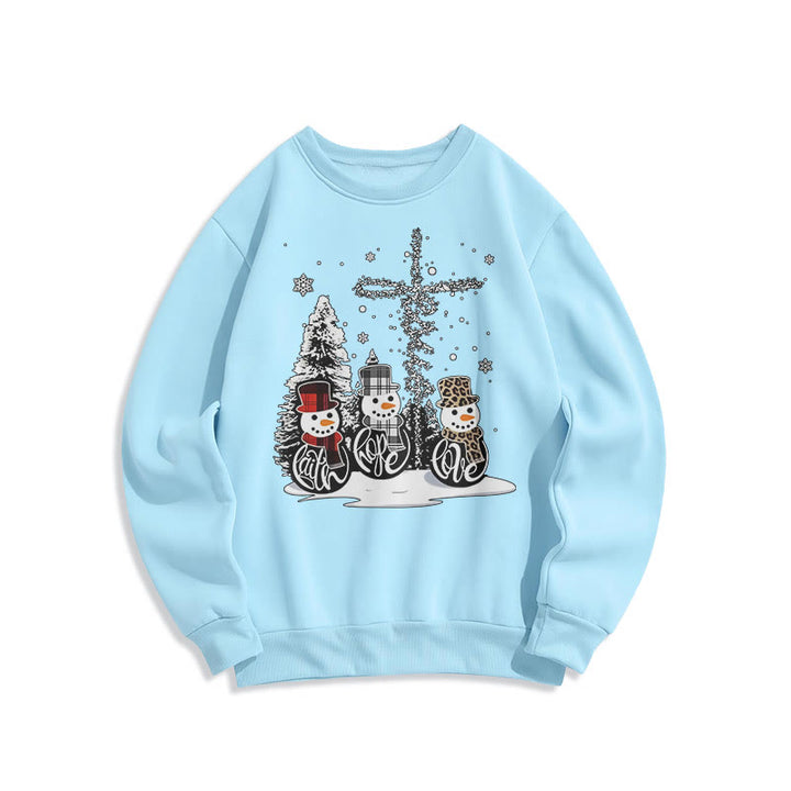Christianartworkshop Farbiger Stil Glaube Hoffnung Liebe Weihnachten Fleece gefüttertes Polyester-Sweatshirt