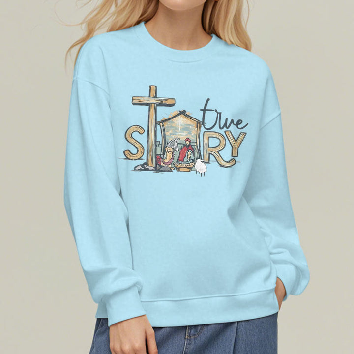 Christianartworkshop Modernes Sweatshirt mit Weihnachtsmotiv (wahre Geschichte) aus Polyester, gefüttert mit Fleece - image 28