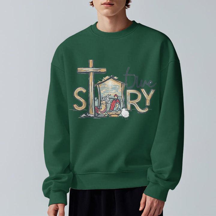 Christianartworkshop Modernes Sweatshirt mit Weihnachtsmotiv (wahre Geschichte) aus Polyester, gefüttert mit Fleece - image 22