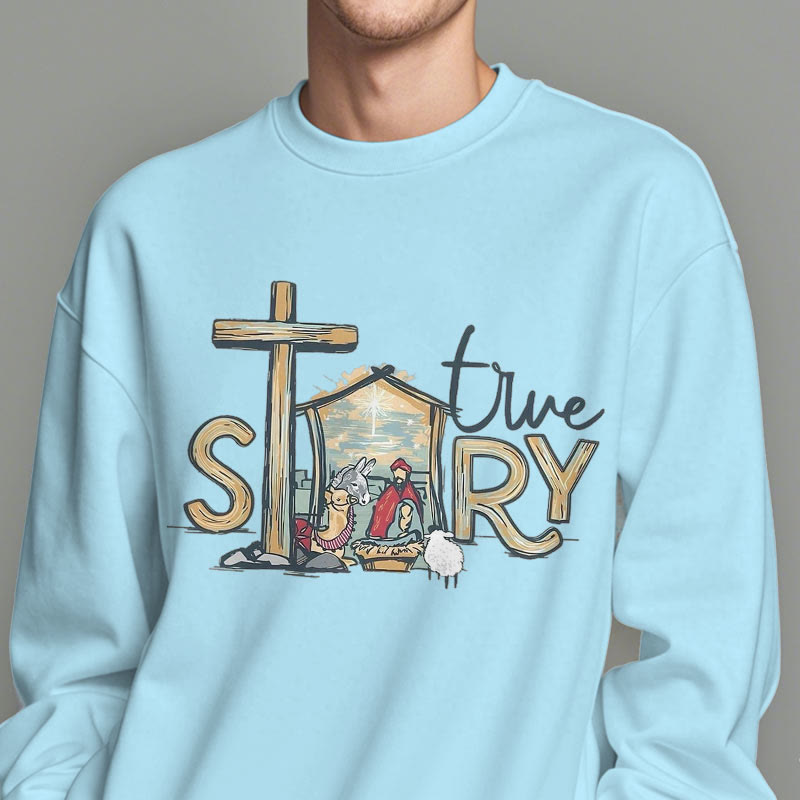 Christianartworkshop Modernes Sweatshirt mit Weihnachtsmotiv (wahre Geschichte) aus Polyester, gefüttert mit Fleece - image 27