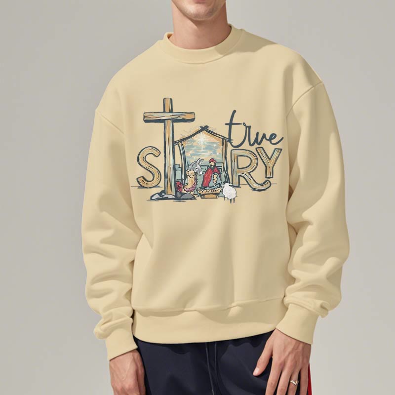 Christianartworkshop Modernes Sweatshirt mit Weihnachtsmotiv (wahre Geschichte) aus Polyester, gefüttert mit Fleece - image 12
