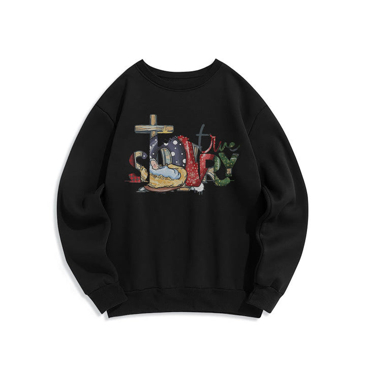Christianartworkshop Modernes Sweatshirt mit Weihnachtsmotiv (wahre Geschichte) aus Polyester, gefüttert mit Fleece - Schwarz - 2XL - image 5