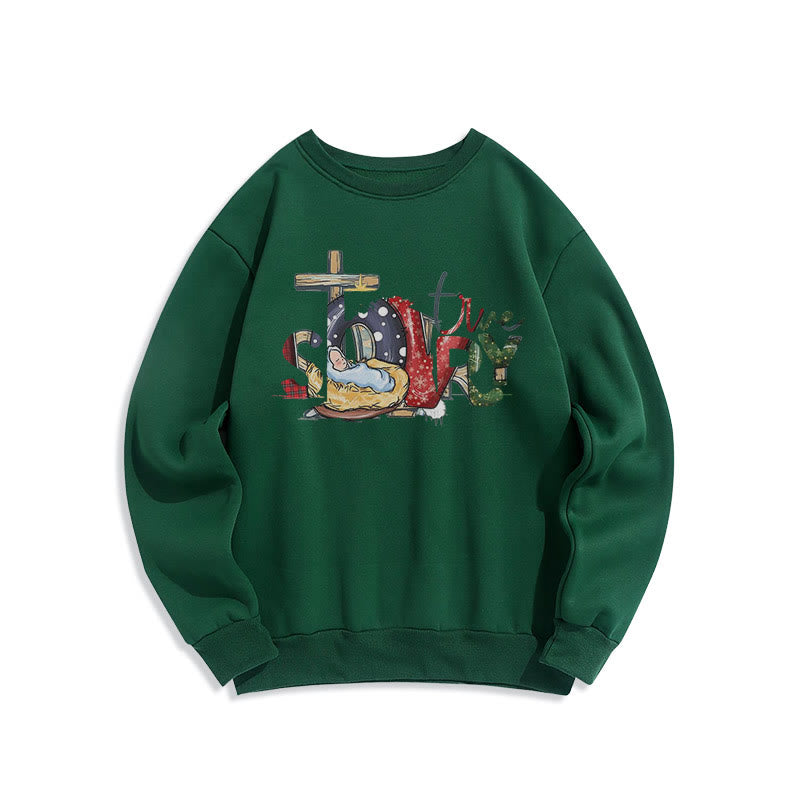 Christianartworkshop Modernes Sweatshirt mit Weihnachtsmotiv (wahre Geschichte) aus Polyester, gefüttert mit Fleece - Grün - 2XL - image 20