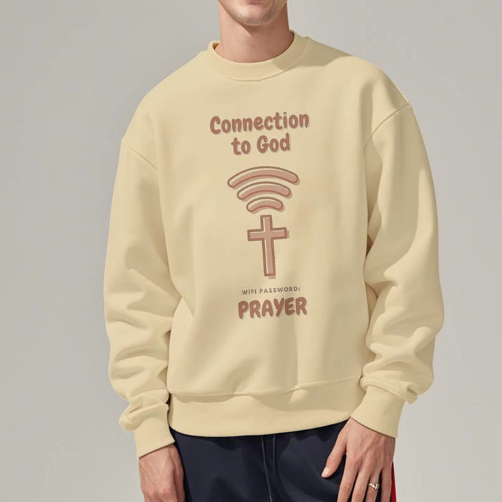 Christianartworkshop Moderner Stil Gebetsverbindung zu Gott Polyester-Sweatshirt mit Fleecefutter