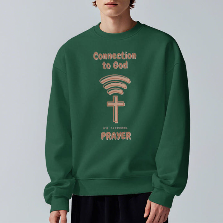 Christianartworkshop Moderner Stil Gebetsverbindung zu Gott Polyester-Sweatshirt mit Fleecefutter