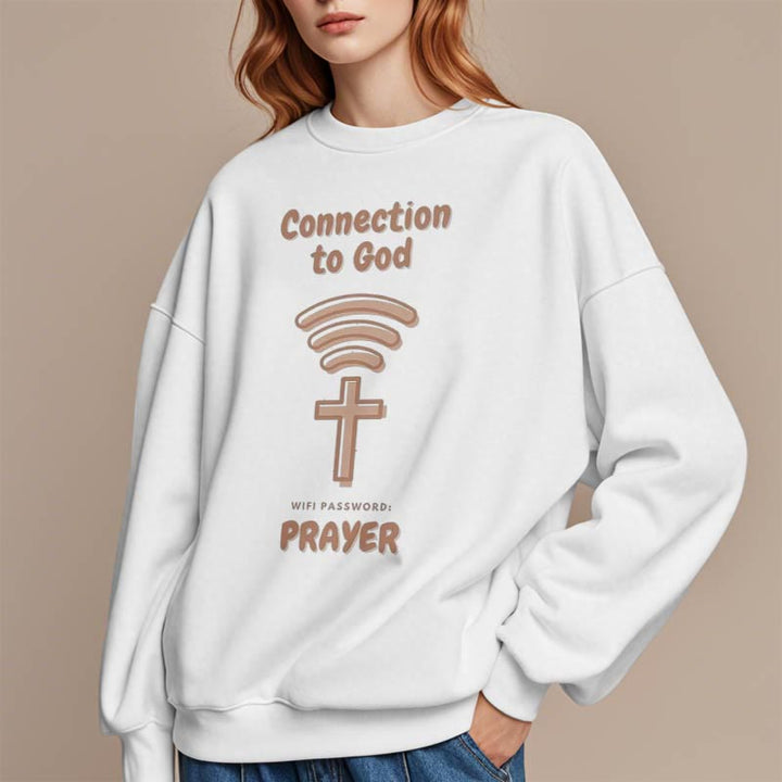 Christianartworkshop Moderner Stil Gebetsverbindung zu Gott Polyester-Sweatshirt mit Fleecefutter