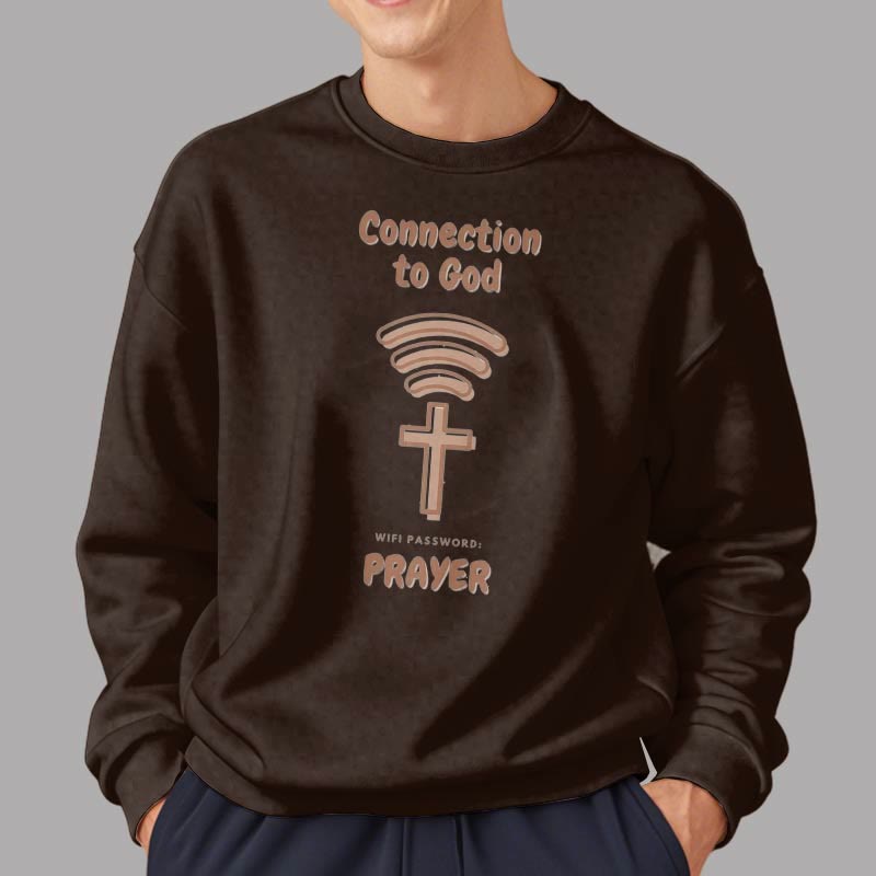 Christianartworkshop Moderner Stil Gebetsverbindung zu Gott Polyester-Sweatshirt mit Fleecefutter