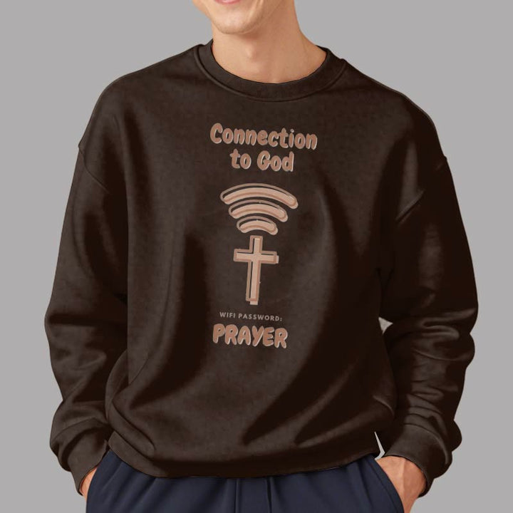 Christianartworkshop Moderner Stil Gebetsverbindung zu Gott Polyester-Sweatshirt mit Fleecefutter