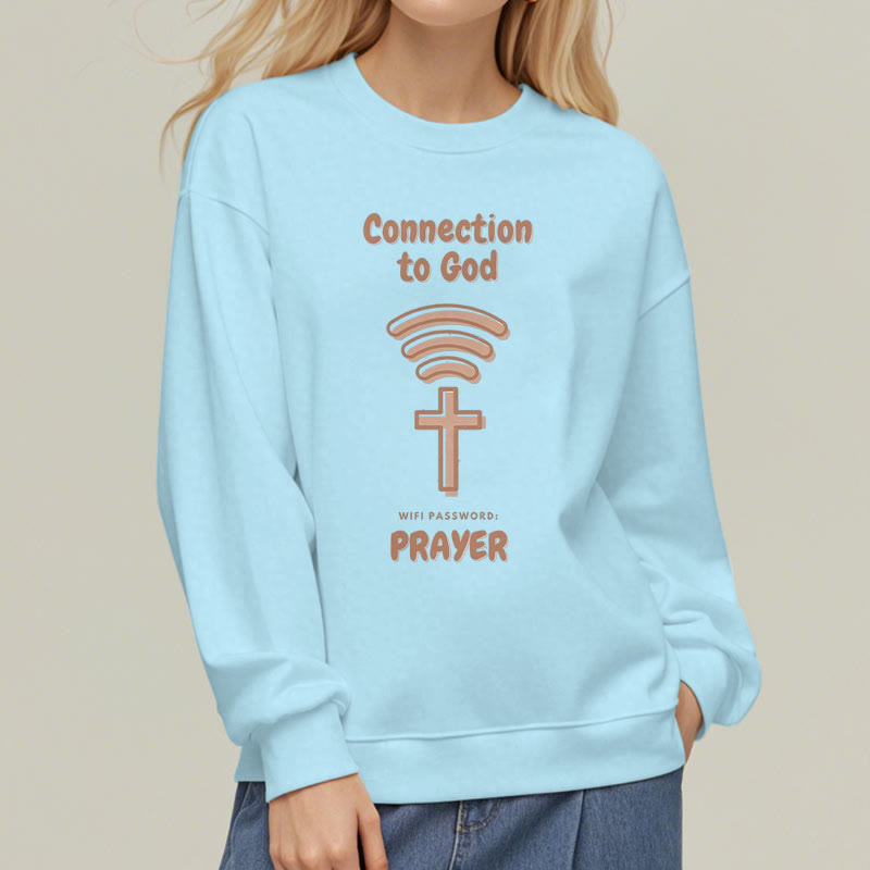 Christianartworkshop Moderner Stil Gebetsverbindung zu Gott Polyester-Sweatshirt mit Fleecefutter