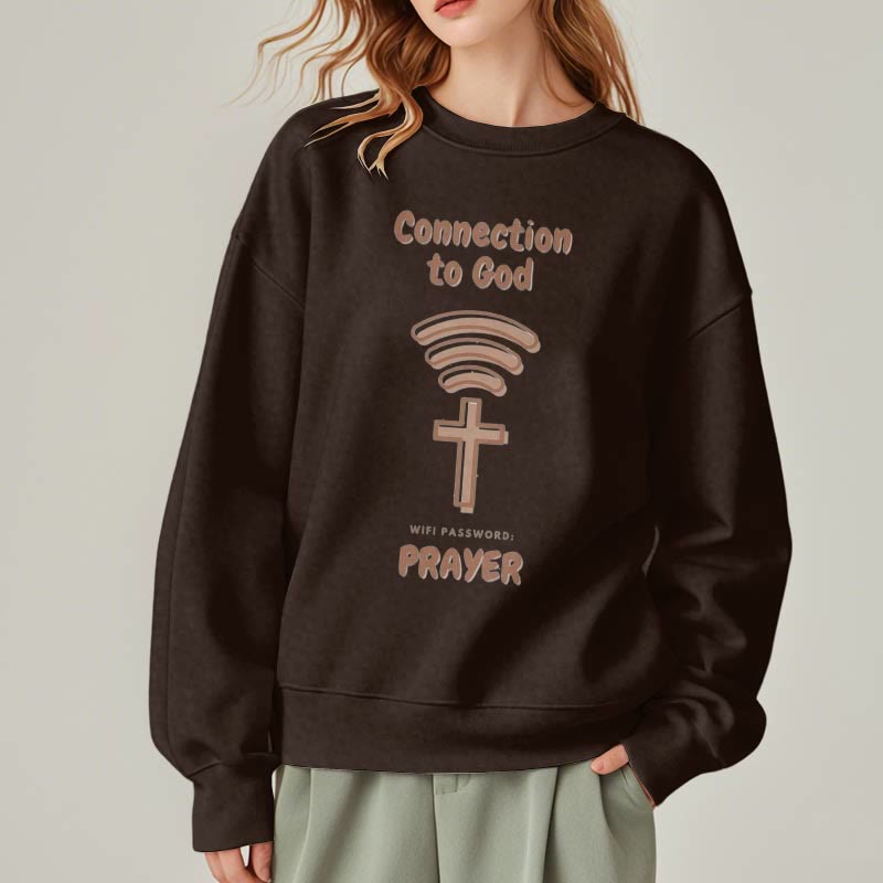 Christianartworkshop Moderner Stil Gebetsverbindung zu Gott Polyester-Sweatshirt mit Fleecefutter
