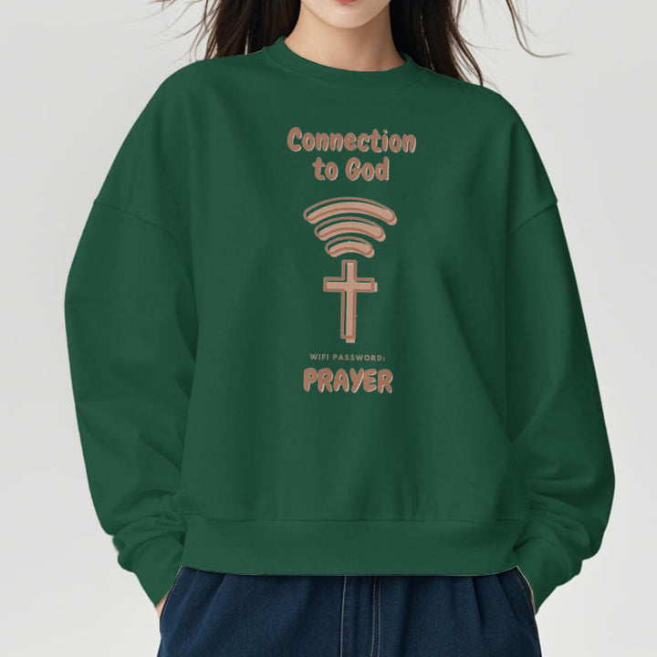 Christianartworkshop Moderner Stil Gebetsverbindung zu Gott Polyester-Sweatshirt mit Fleecefutter
