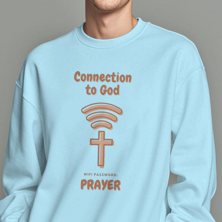 Christianartworkshop Moderner Stil Gebetsverbindung zu Gott Polyester-Sweatshirt mit Fleecefutter