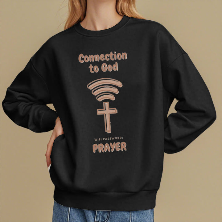 Christianartworkshop Moderner Stil Gebetsverbindung zu Gott Polyester-Sweatshirt mit Fleecefutter