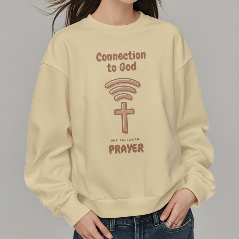 Christianartworkshop Moderner Stil Gebetsverbindung zu Gott Polyester-Sweatshirt mit Fleecefutter