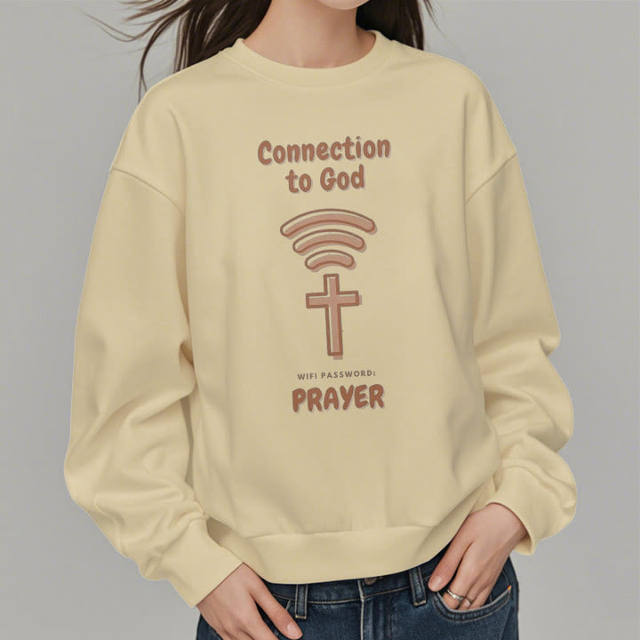 Christianartworkshop Moderner Stil Gebetsverbindung zu Gott Polyester-Sweatshirt mit Fleecefutter