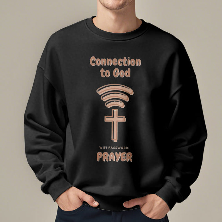 Christianartworkshop Moderner Stil Gebetsverbindung zu Gott Polyester-Sweatshirt mit Fleecefutter