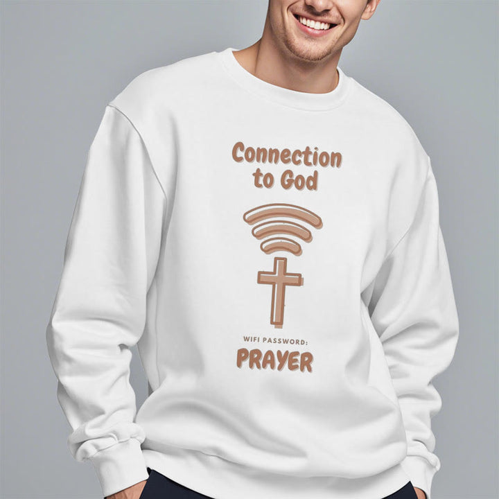 Christianartworkshop Moderner Stil Gebetsverbindung zu Gott Polyester-Sweatshirt mit Fleecefutter