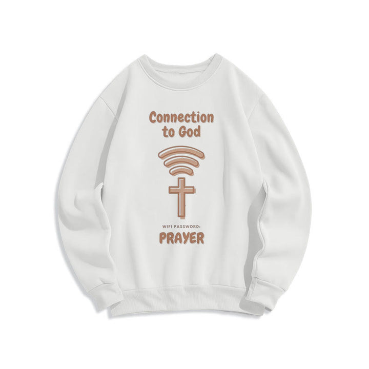 Christianartworkshop Moderner Stil Gebetsverbindung zu Gott Polyester-Sweatshirt mit Fleecefutter - Weiß - 2XL - image 10