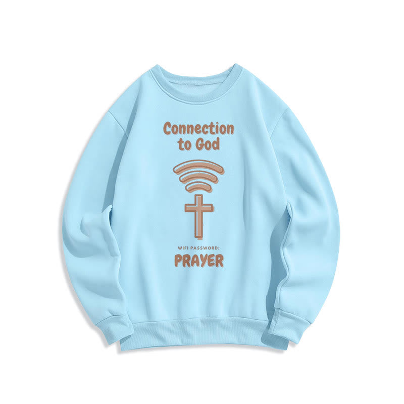 Christianartworkshop Moderner Stil Gebetsverbindung zu Gott Polyester-Sweatshirt mit Fleecefutter - Blau - 2XL - image 25