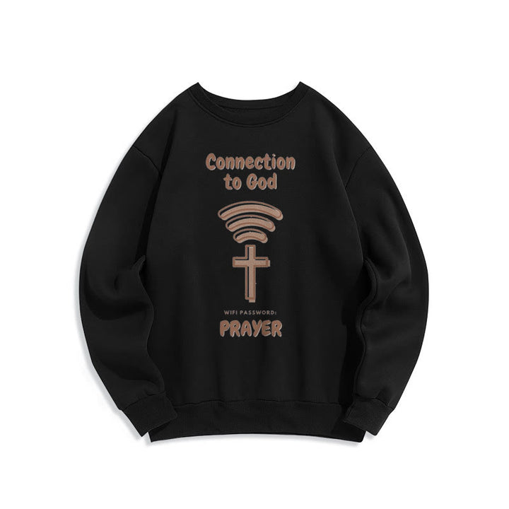 Christianartworkshop Moderner Stil Gebetsverbindung zu Gott Polyester-Sweatshirt mit Fleecefutter - Schwarz - 2XL - image 5